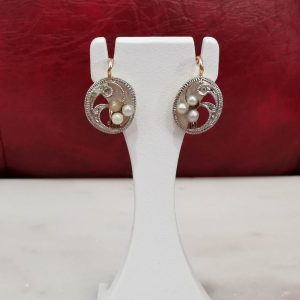 Boucles d'oreille 2 or et perles